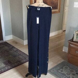 Romeo + Juliet New Slacks Navy/Gold Snap buttons Half way up both sides,Rise 11”